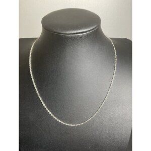 Silver 16" Chain Necklace Delicate Lobster Clasp Fine Jewelry Minimalist Design